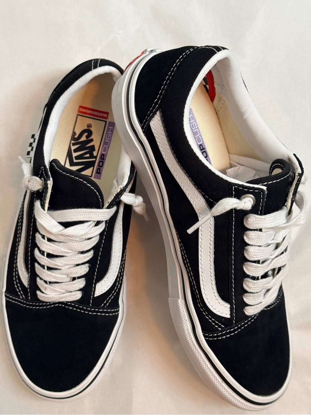 Vans Skate Old Skool Sneakers Black White Men 7 Women 8.5 NWOT PopCush